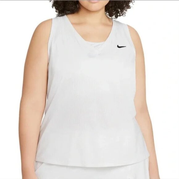 Nike Court Victory Tank Top Tennis Dri Fit 1X Keyhole Cut Out Pickle Ball - Picture 3 of 7